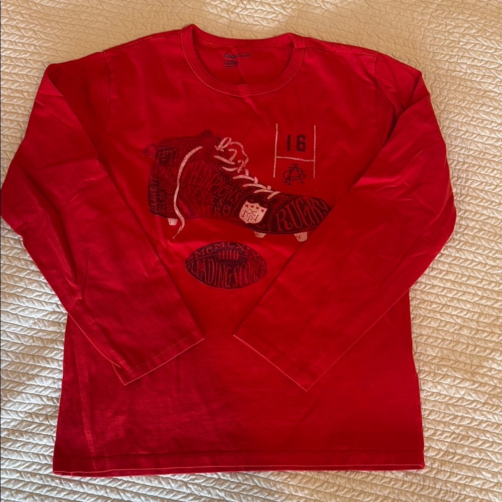 GapKids Red Graphic Long Sleeve Shirt, L (10)